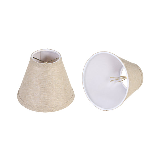 # 51010-X Small Hardback Empire Shape Mini Chandelier Clip-On Lamp Shade, Transitional Design in Khaki, 6