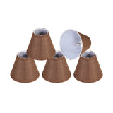 # 51011-X Small Hardback Empire Shape Mini Chandelier Clip-On Lamp Shade, Transitional Design in Dark Brown Burlap Texture Fabric, 6" bottom width (3" x 6" x 5") - Sold in 2, 5, 6 & 9 Packs