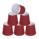 # 51012-X Small Hardback Empire Shape Chandelier Clip-On Lamp Shade Set of 2, 5, 6,and 9, Transitional Design in Burgundy, 4" bottom width (3" x 4" x 4")