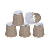 # 51013-X Small Hardback Empire Shape Chandelier Clip-On Lamp Shade Set of 2, 5, 6,and 9, Transitional Design in Iron Burlap Texture Fabric, 4" bottom width (3" x 4" x 4")