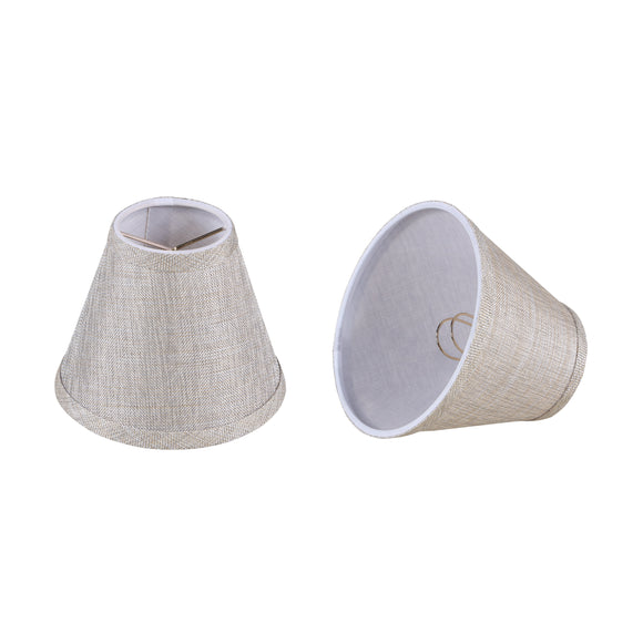 # 51018-X Small Hardback Empire Shape Mini Chandelier Clip-On Lamp Shade, Beige Linen Texture Fabric, 6