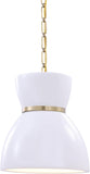 #  61176-11, 1 Light Translucent Ceramic Indoor Pendant with Brass Electric, Ceiling Pendant Light Made of Stoneware Ceramic, 13" W x 13-7/8" H