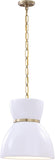 #  61176-11, 1 Light Translucent Ceramic Indoor Pendant with Brass Electric, Ceiling Pendant Light Made of Stoneware Ceramic, 13" W x 13-7/8" H