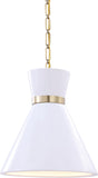 #  61170-11, 1 Light Translucent Ceramic Indoor Pendant with Brass Electric, Ceiling Pendant Light Made of Stoneware Ceramic, 13-3/4"W x 15"H