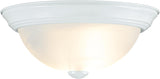 # 63013-42,2-Light Flush Mount In Matte White Finish w/ White Alabaster Glass,11"Diameter E26 Socket,Set of 2.