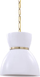 #  61176-11, 1 Light Translucent Ceramic Indoor Pendant with Brass Electric, Ceiling Pendant Light Made of Stoneware Ceramic, 13" W x 13-7/8" H