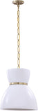 #  61176-11, 1 Light Translucent Ceramic Indoor Pendant with Brass Electric, Ceiling Pendant Light Made of Stoneware Ceramic, 13" W x 13-7/8" H