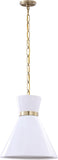 #  61170-11, 1 Light Translucent Ceramic Indoor Pendant with Brass Electric, Ceiling Pendant Light Made of Stoneware Ceramic, 13-3/4"W x 15"H