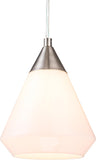 #  61174-09-1 Adjustable 1 Light Indoor Pendant,Brush Nickel Finish/Opal Glass,6-3/4"W x 8-1/4"H