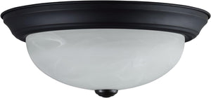 # 63022-3, 2-Light Flush Mount / Matte Black w/ Alabaster Glass. 11-1/4"Dia. E26 Socket/9 Watts LED Blub.Bulb Not Included.
