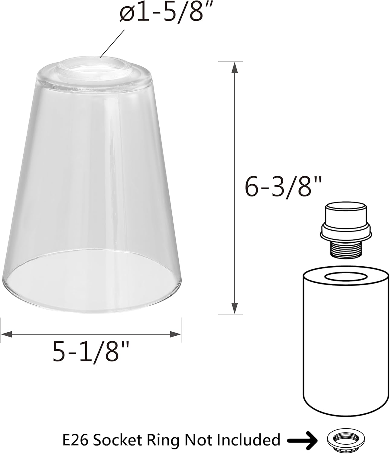 23658-60-3,Clear Glass Shade For Lighting Fixture,Vanity Light