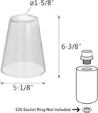 # 23658-60-3,Clear Glass Shade For Lighting Fixture,Vanity Light,Wall Light&Pendent,Size:5-1/8"D x 6-3/8"H,Center Hole 42mm,Set of 3