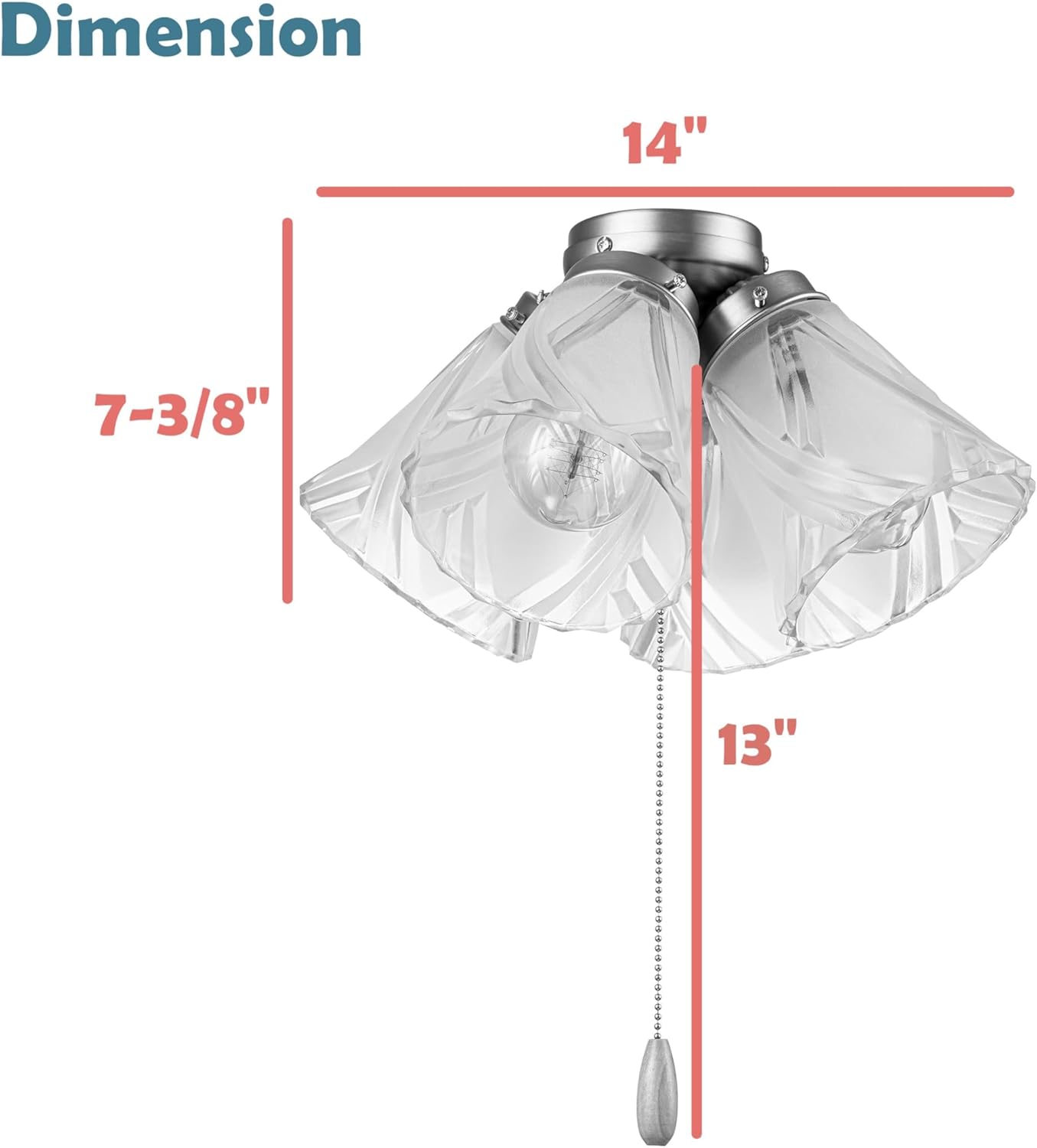 22018-3, Four-Light Ceiling Fan Light Kit with Pull Chain, Matte