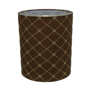 # 31265 Transitional Drum (Cylinder) Shaped Spider Construction Lamp Shade in Brown, 8" wide (8" x 8" x 11")