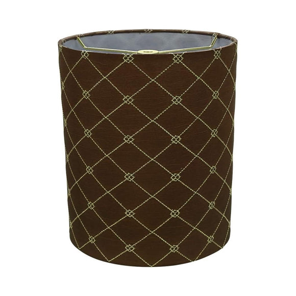 # 31265 Transitional Drum (Cylinder) Shaped Spider Construction Lamp Shade in Brown, 8