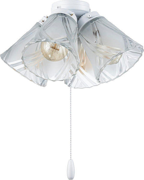 22018-3, Four-Light Ceiling Fan Light Kit with Pull Chain, Matte