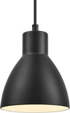 #  61177-45-1 Adjustable Indoor Pendant 1 Light, Matte Black & Matte White Two Tone Finish, 6"W x 6-1/2"H