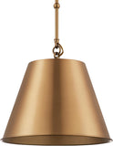 #  61183-13-1 Adjustable Indoor Pendant 1 Light, Metal Warm Brass Finish, 12"W x 8-1/2"H