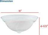 # 63013-42,2-Light Flush Mount In Matte White Finish w/ White Alabaster Glass,11"Diameter E26 Socket,Set of 2.