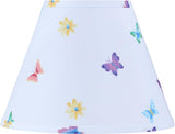 # 32138 Empire Shape Spider Construction Lamp Shade in White with Butterfly and Floral Design, (6" x 9" x 12")