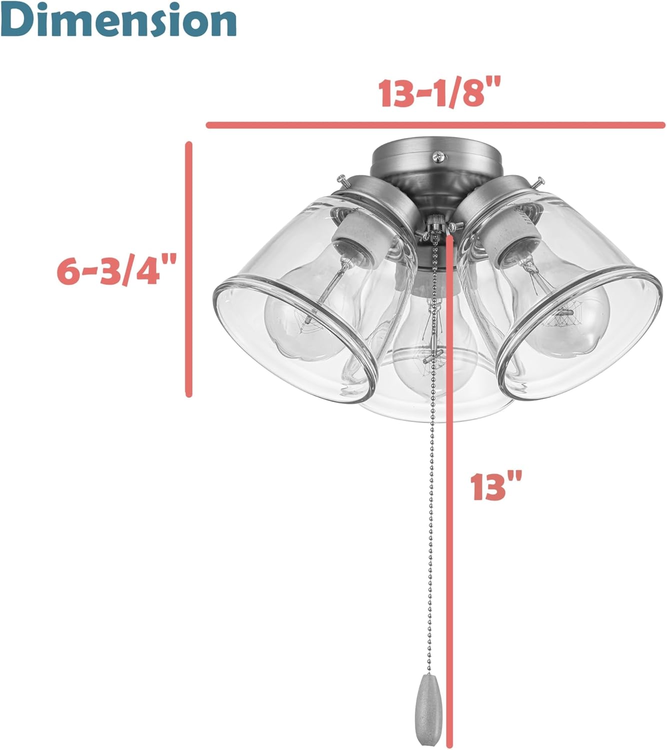 Aspen Creative 22012-1, Three-Light Ceiling Fan Light Kit with Pull Chain, Matte Black Finish with Clear Glass Shades, 13-1/8 Diameter x 7 Height Aspen Creative 22012-1, Three-Light Ceiling Fan Light Kit with Pull Chain, Matte Black Finish with Clear Glass Shades, 13-1/8 Diameter x 7 Height