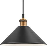 #  61182-45-1 Adjustable 1 Light Indoor Pendant, Matte Black & Matte White 2 Tone Finish, 10-5/8"W x 4-1/4"H