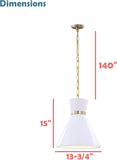 #  61170-11, 1 Light Translucent Ceramic Indoor Pendant with Brass Electric, Ceiling Pendant Light Made of Stoneware Ceramic, 13-3/4"W x 15"H