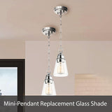 # 23658-60-3,Clear Glass Shade For Lighting Fixture,Vanity Light,Wall Light&Pendent,Size:5-1/8"D x 6-3/8"H,Center Hole 42mm,Set of 3