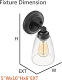 #  62732-05-1, One-Light Metal Bathroom Vanity Wall Light Fixture, 5" Wide, Transitional Design in Oil Rubbed Bronze with Clear Glass Shade (Copy)