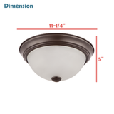 # 63022-22, 2-Light Flush Mount / Oil Rubbed Bronze w/ Alabaster Glass. 11-1/4"Dia. E26 Socket/9 Watts LED Blub.Bulb Not Included.Set of 2.