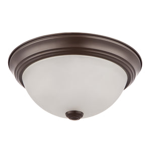 # 63022-2, 2-Light Flush Mount / Oil Rubbed Bronze w/ Alabaster Glass. 11-1/4"Dia. E26 Socket/9 Watts LED Blub.Bulb Not Included.