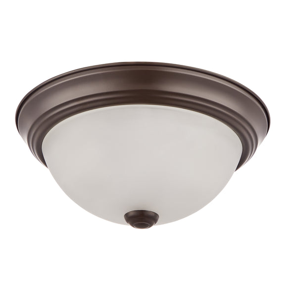 # 63022-2, 2-Light Flush Mount / Oil Rubbed Bronze w/ Alabaster Glass. 11-1/4