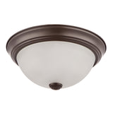 # 63022-2, 2-Light Flush Mount / Oil Rubbed Bronze w/ Alabaster Glass. 11-1/4"Dia. E26 Socket/9 Watts LED Blub.Bulb Not Included.