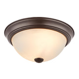 # 63022-22, 2-Light Flush Mount / Oil Rubbed Bronze w/ Alabaster Glass. 11-1/4"Dia. E26 Socket/9 Watts LED Blub.Bulb Not Included.Set of 2.