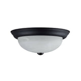 # 63022-3, 2-Light Flush Mount / Matte Black w/ Alabaster Glass. 11-1/4"Dia. E26 Socket/9 Watts LED Blub.Bulb Not Included.