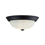 # 63022-3, 2-Light Flush Mount / Matte Black w/ Alabaster Glass. 11-1/4"Dia. E26 Socket/9 Watts LED Blub.Bulb Not Included.