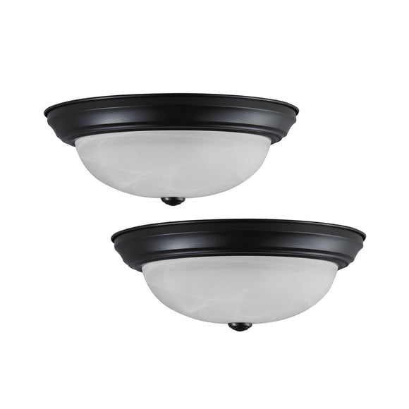 # 63024-05-2,3-Light Flush Mount / Oil Rubbed Bronze Finish w/ Alabaster Glass. 15