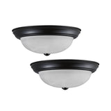 # 63024-05-2,3-Light Flush Mount / Oil Rubbed Bronze Finish w/ Alabaster Glass. 15"Dia. E26 Socket/60 Watts.Bulb Not Included. Set of 2.