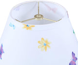 # 32138 Empire Shape Spider Construction Lamp Shade in White with Butterfly and Floral Design, (6" x 9" x 12")