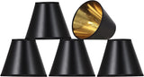 # 32210-X Small Hardback Empire Shape Mini Chandelier Clip-On Lamp Shade, Black w/Gold inside, Washi Paper, 6" bottom width (3" x 6" x 5") - Sold in 2, 5, 6 & 9 Packs