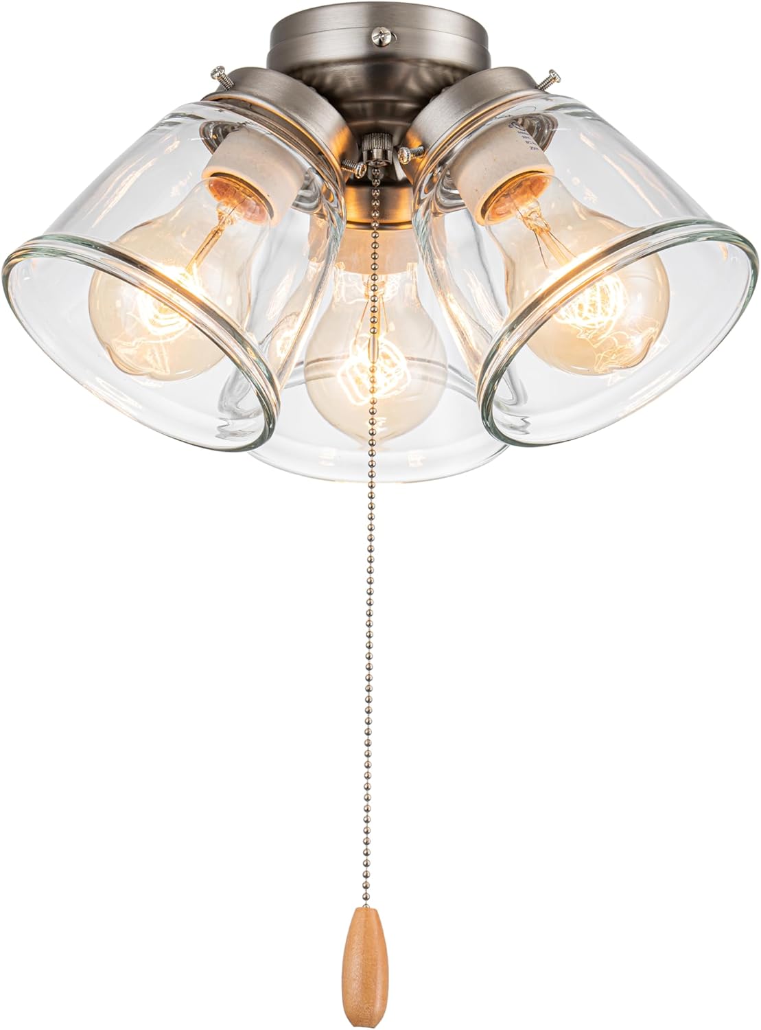 22011-1, Three-Light Ceiling Fan Light Kit with Pull Chain