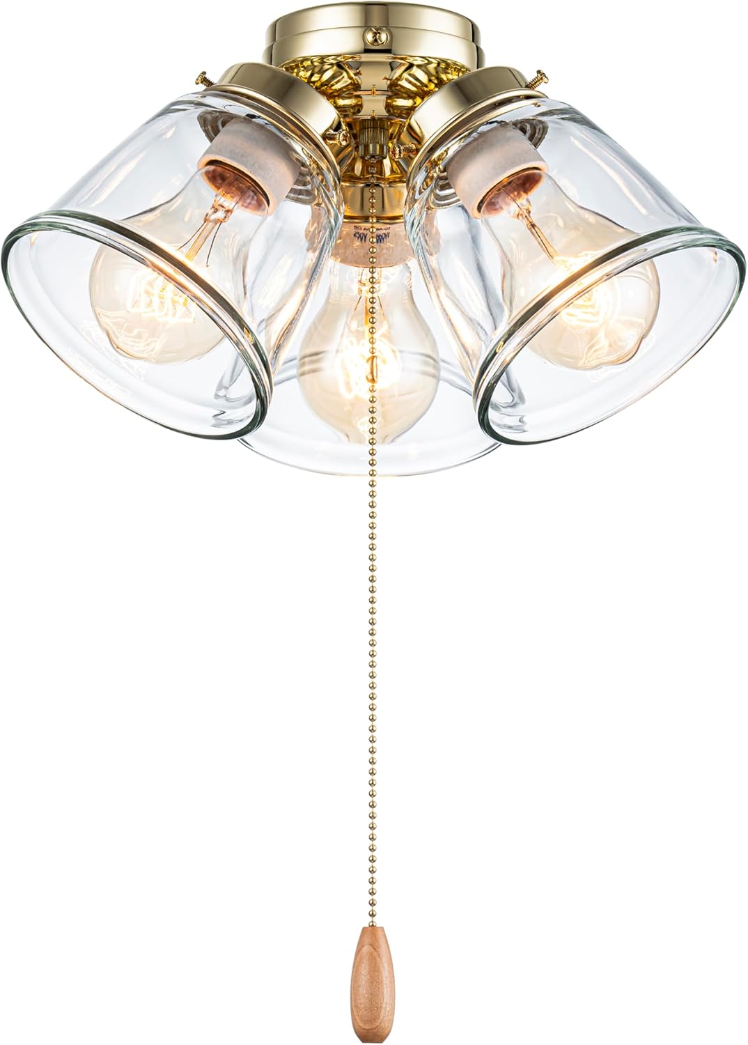 22015-1, Three-Light Ceiling Fan Light Kit with Pull Chain