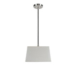 # 72037 One-Light Hanging Pendant Ceiling Light with Transitional Rectangular Hardback Fabric Lamp Shade, Off White Linen, 8" W