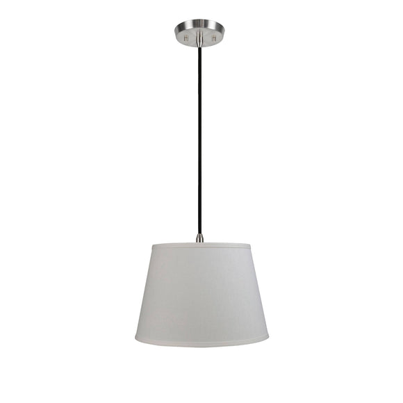 # 72050 One-Light Hanging Pendant Ceiling Light, Transitional Hardback Fabric Lamp Shade, Eggshell Gauze Textured, 14