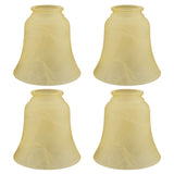 # 23109-4 Transitional Style Replacement Bell Shaped Antique Glass Shade, 2-1/8" Fitter Size, 4-1/2" high x 4-3/4" diameter, 4 Pack