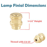 # 24030-12, Bumped Cylinder Finial for Lamp Shade, Steel in Brass Plated Finish, 1-1/4" Height (2 Pack)