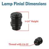 # 24030-32,  Bumped Cylinder Finial for Lamp Shade, Steel in Oil Rubbed Bronze Finish, 1-1/4" Height (2 Pack)