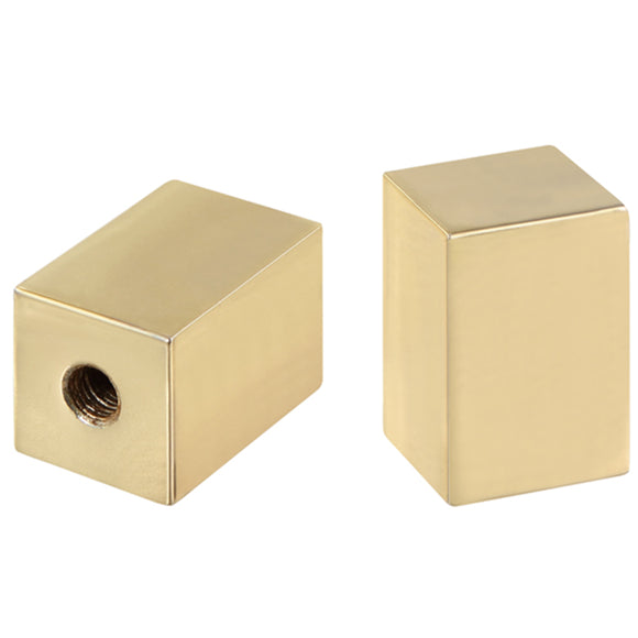 # 24031-12, Rectangular Cube Finial for Lamp Shade, Steel in Brass Plated Finish,  1-1/4