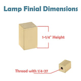 # 24031-12, Rectangular Cube Finial for Lamp Shade, Steel in Brass Plated Finish,  1-1/4" Height (2 Pack)