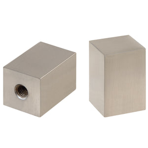 # 24031-22, Rectangular Cube Finial for Lamp Shade, Steel in Brushed Nickel Finish,  1-1/4" Height (2 Pack)